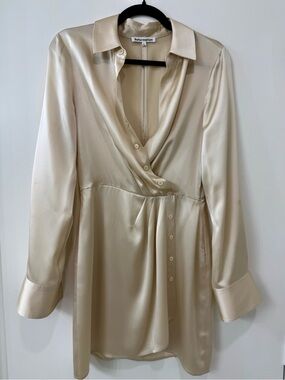 Reformation Alaine Silk Dress in Ivory